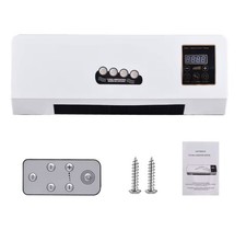 2 in 1 1800W Wall Mounted Heater & Air Cooling Fan Combo with Remote Control