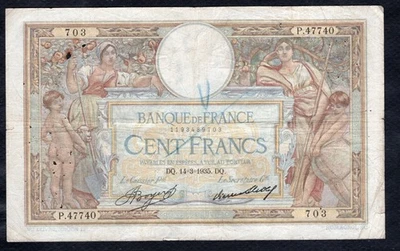 Un billet de 100 Francs Luc Olivier Merson 14.3.1935 Etat TB - Photo 1/2