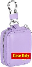Small PU Leather Zipper Earbud Case Organizer with Mesh Pocket for Earphones, Pu