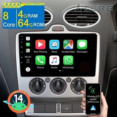 64GB Für Ford Transit Mk7 2007-2012 Kuga Transit S-Max Android 14 Autoradio GPS