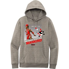 NEW RETRO KINGS AIR MJ 23 8 BIT GREY FROST HOODIE SMALL-4XLARGE MADE IN USA