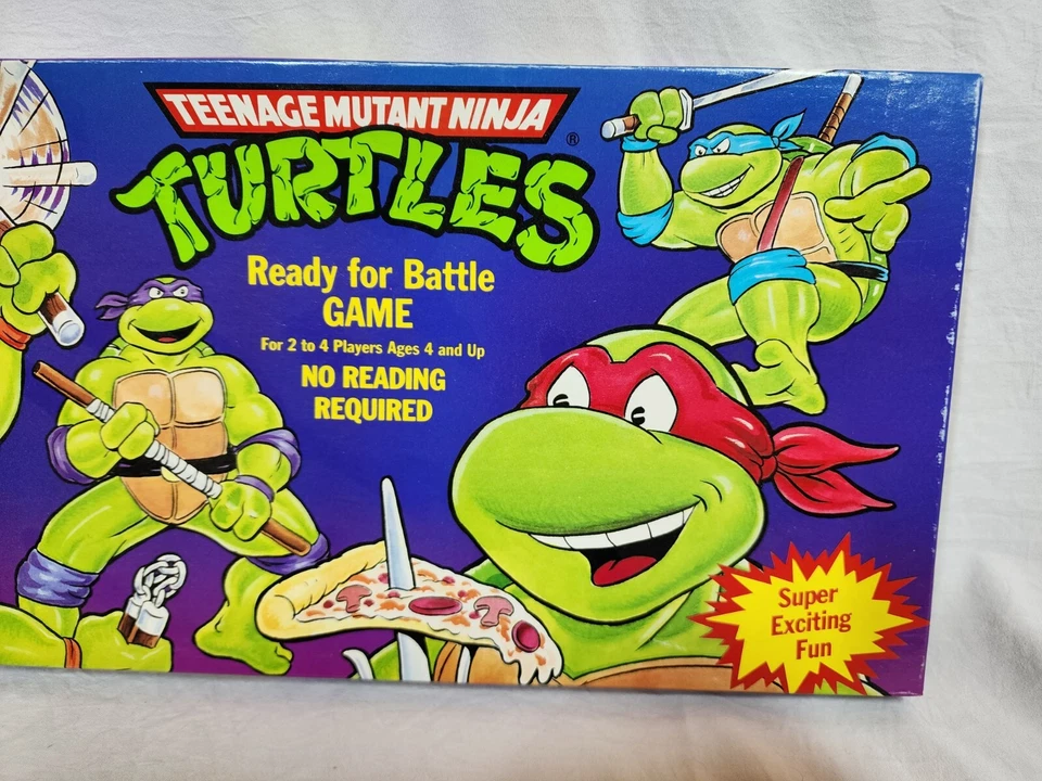 复古 TMNT 90 年代忍者神龟准备战斗棋盘游戏密封 — 第 3/4 张图片