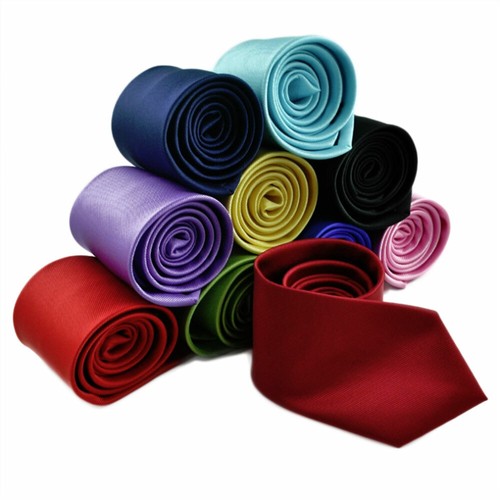 Mens Formal Casual Wedding Groomsmen Solid Plain Colour 8 or 10cm Necktie Ties - Picture 2 of 92