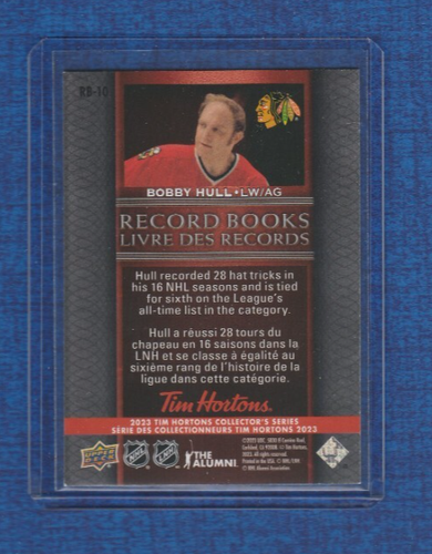 2023 Tim Hortons Collector's Series Record Books # RB-10 Bobby Hull - Picture 2 of 2
