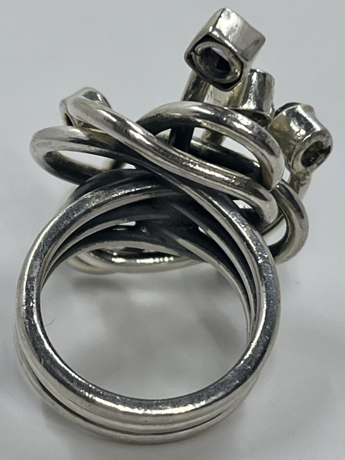 Substantial Artisan Multi Gemstone Unique Bendy S… - image 8