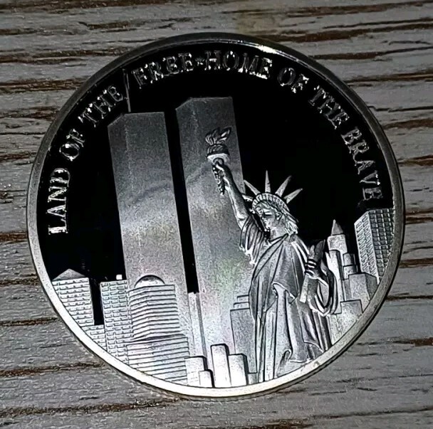 9/11 Remembrance Silver Coin September 11 NY Twin Towers USA 25th