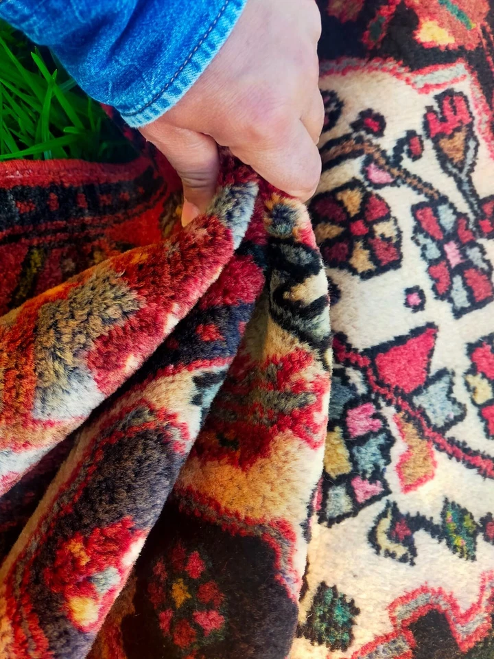 Alfombra de lana pequeña hecha a mano oriental vintage 3x4 alfombra floral arte contemporáneo Foto 2 de 4