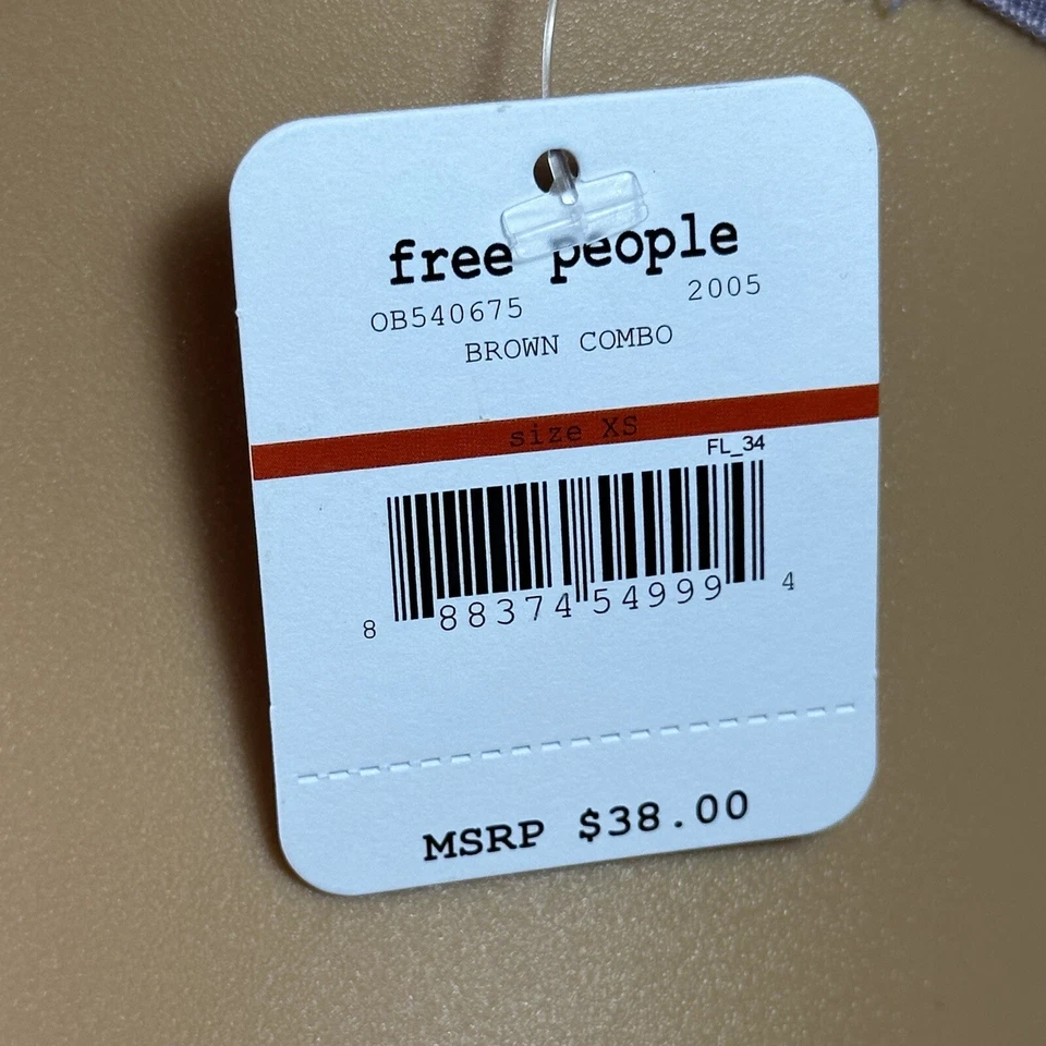 Free People Wild One Bralette 胸罩动物印花豹纹棕色三角女式 XS — 第 3/4 张图片