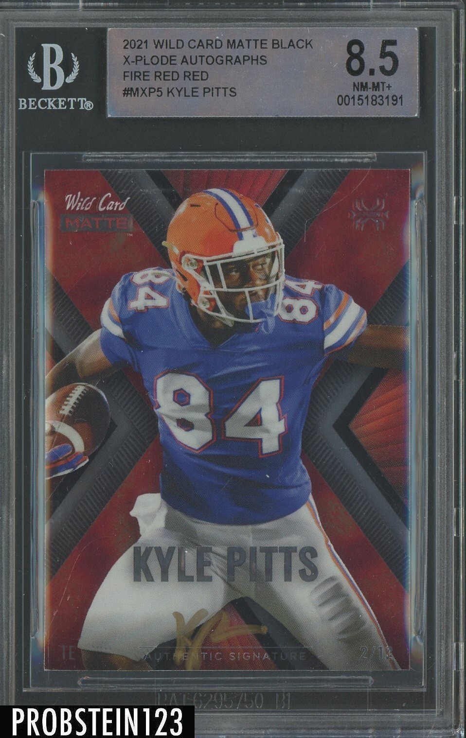Kyle Pitts Wild Card Matte Red Premier Edition X-Plode Autographs #MXP5 Green