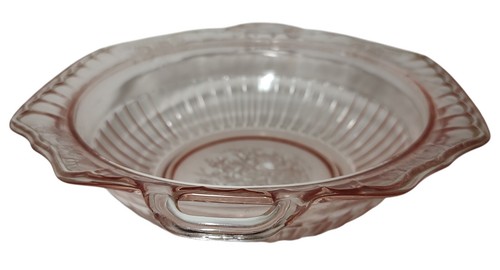 Vintage Anchor Hocking Serving Bowl Mayfair Open Rose Pink Depression Glass - Picture 4 of 16