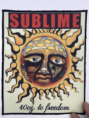 Sublime Band Sun Logo Large Patch: Sew On, Quality Digital Print, 9 3/4  X 8 