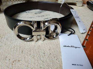 men's double gancini reversible leather belt