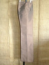 GIANNI VERSACE Silk Gold Rustic Metallic Straight Leg PANTS SZ 38 IT / 4 US NEW