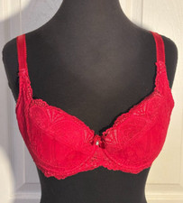 Alegro Lingerie Size 32D Lily Lace Padded Red Underwire Bra 9005