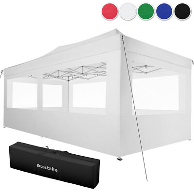 Pavillon 6x3m wasserdicht faltbar Festzelt Gartenzelt UV-Schutz 2 Seitenteile
