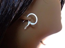 SMALL HOOP EARRINGS RED WHITE OR BLACK 0.50 INCH HALF INCH HOOPS