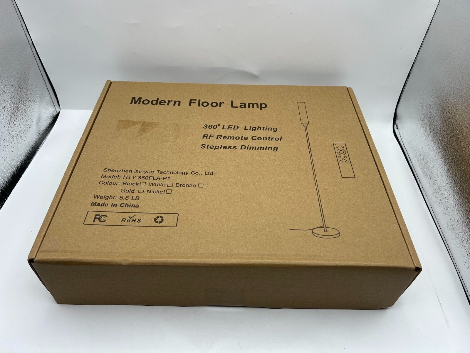 Remote-Controlled HTY-360FLA-P1 Bright LED Floor Lamp for Living Room-image