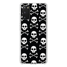 Clear Case for Galaxy S Pick Model Black White Skulls Pattern