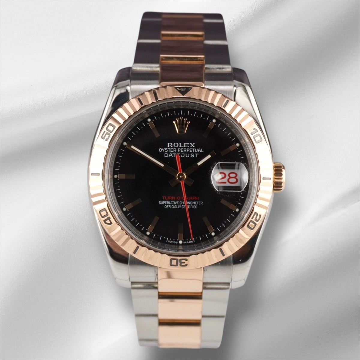 rolex turn o graph rose gold