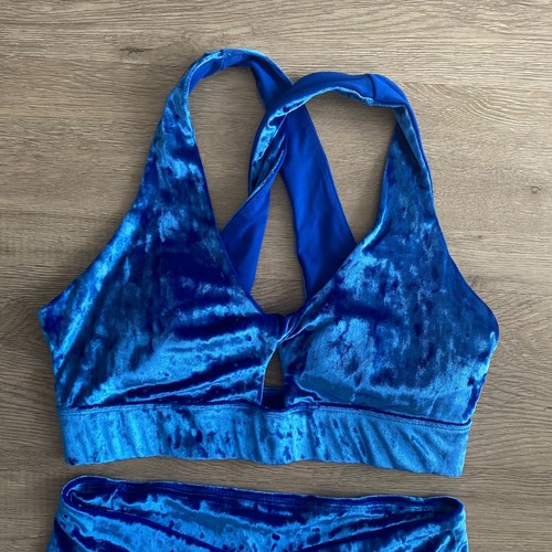 Fabletics Women's Large Matching Set Crushed Velvet Velour Sports Bra Legging - Picture 6 of 14