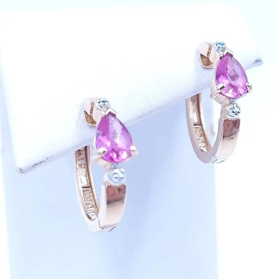 Juego de anillos y pendientes perforados rosa Laura Ramsey Vermeil A2G1541 Foto 3 de 4