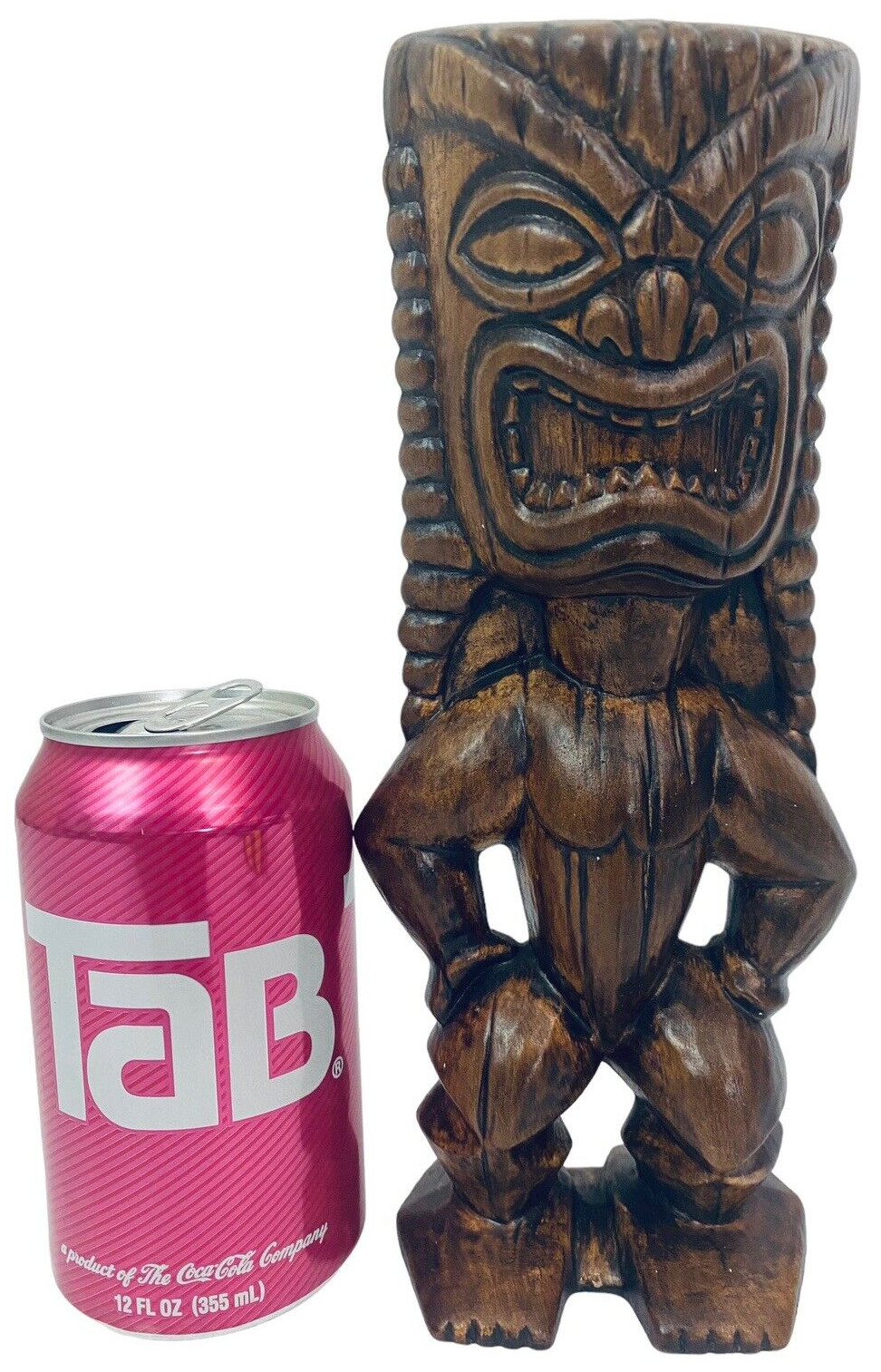 Vintage 1968 Treasure Craft Hawaii Hawaiian Ceramic Tiki God Sculpture 9.5"