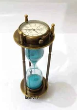 Sand Timer Hourglass Brass Nautical Maritime Hour Glass Vintage Sand Clock Gift