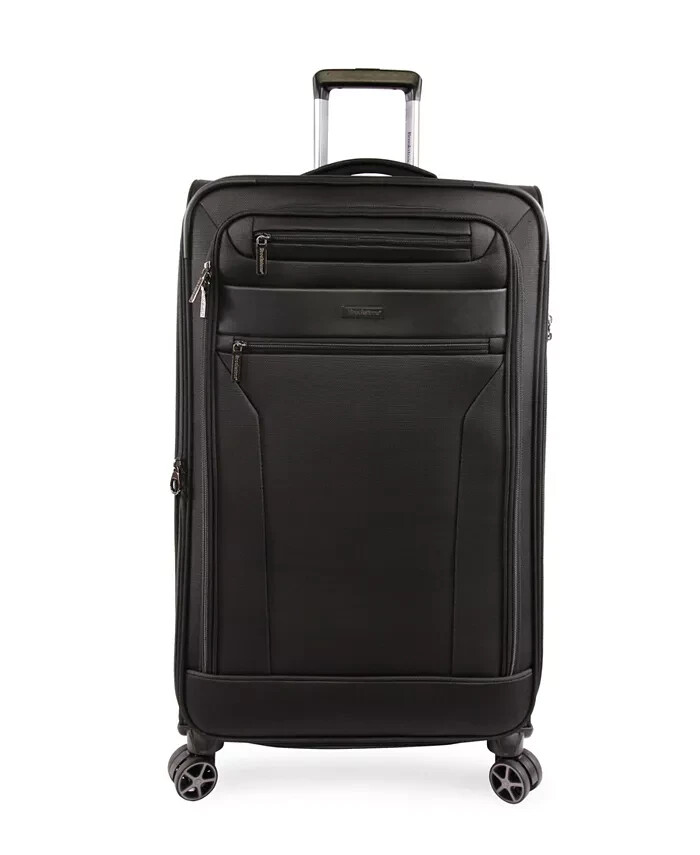 Brookstone Black Nylon Harbor 29” Softside Spinner Luggage B1083