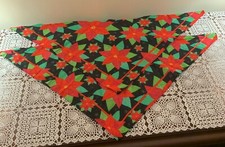 Two Holiday Poinsettias Flowers Dog Bandanas MEDIUM Tie On Scarf Brand New