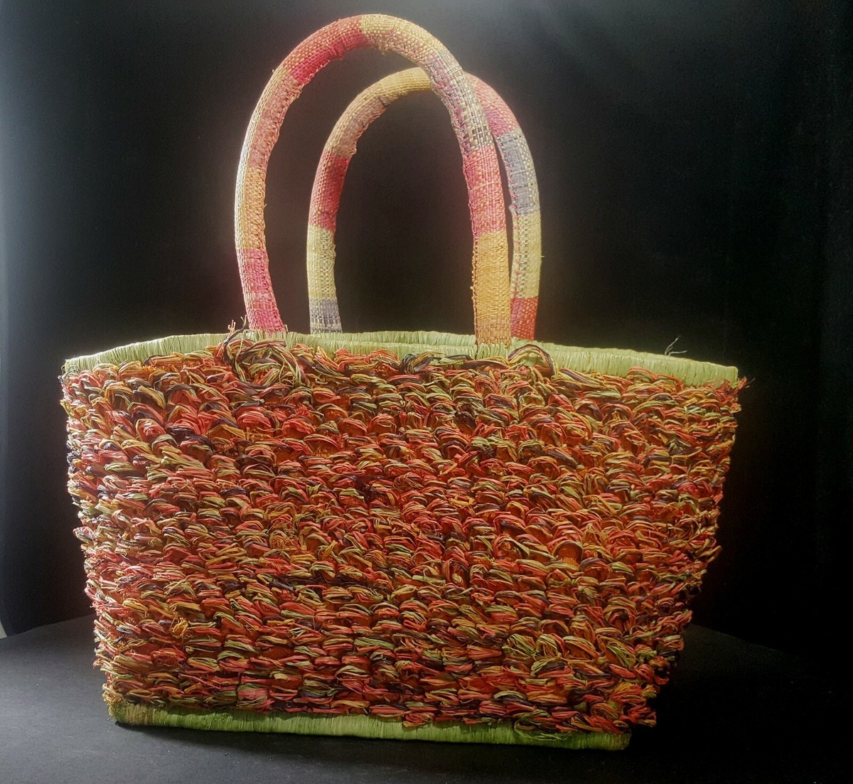 BORSA IN PAGLIA MULTICOLORE