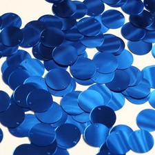 Round Flat Sequin 15mm Top Hole Royal Blue Metallic Paillettes Made in USA