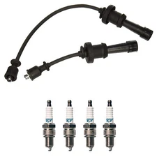 Denso Wire Set 7mm & 4 Iridium TT Spark Plugs 0.040 Kit For Hyundai Kia 2.4L L4