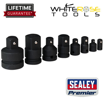 Sealey Socket Adaptor Set 8pc Premier Impact Chrome Vanadium Phosphate