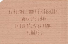 Holzpostkarte Es ruckelt immer ein bisschen, ...