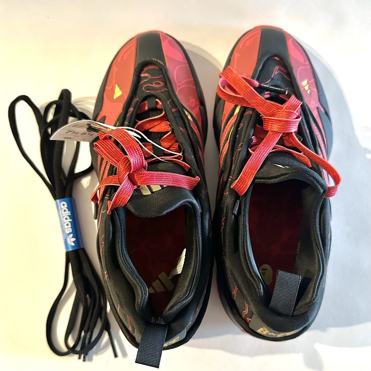 US M 6.5 Adidas x BAPE x Dame 9 Black Scarlet Red basketball sneaker- Rare  | eBay