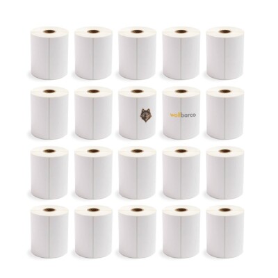 20 Rolls (5000) 4''x6'' Direct Thermal Shipping Label 250/Roll Zebra LP2844/ZP450