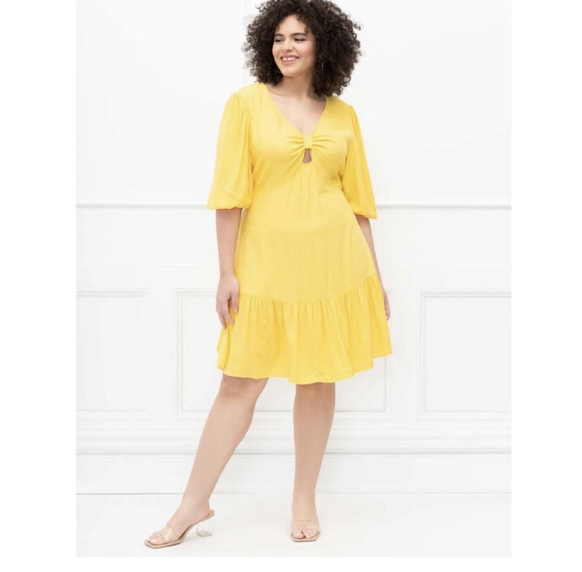 Eloquii yellow dress top