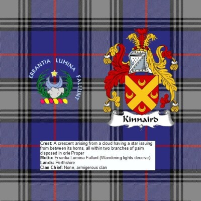 Scottish Clan Crest Kinnaird Rock Slate 14cm x 14cm Top Qualität Schiefer