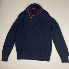 Sean John Men's Navy Pullover Sweater Long Sleeve Size XL 100 Cotton