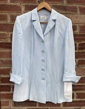 Basler Horst Women's Blue Floral Coat Jacket Size 12 / Eur 38