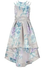 Xtraordinary Big Girls Floral Infinity Waist Sateen Hi-Lo Fanciful Dress-Size-16