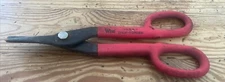 Vintage WISS Drop Forged Cutting Snips V-10 Steel Tin Red Made In USA 10” Nice!