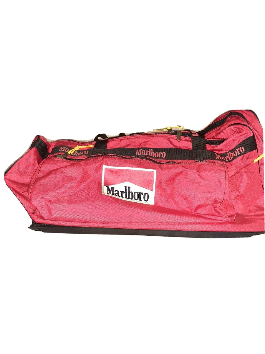 Marlboro Red Vintage 90s Large Rolling Duffle Bag With Wheels | eBay