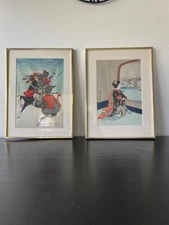PAIR of JAPANESE WOOD BLOCK PAINTINGS BY UCHIDA