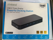 Inland Triple USB-C Triple Display Powerful Docking Station with 100W Power