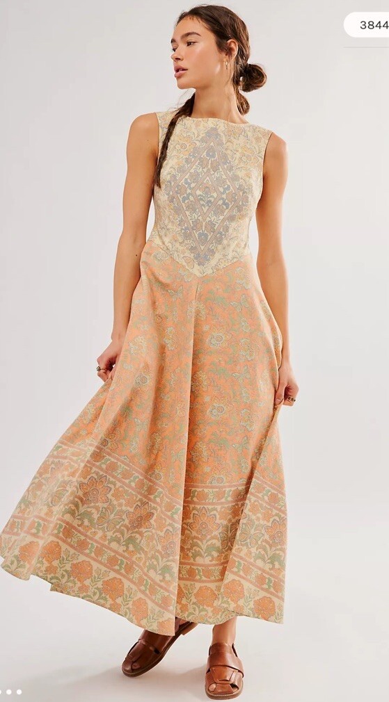 Макси-платье с принтом Free People Malena с заниженной талией L
