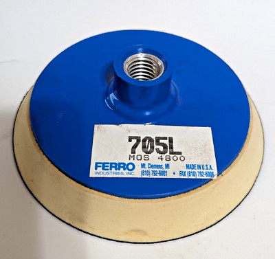 5'' x 5/8''-11 THREADED GRINDER RUBBER BACKING PAD [FERRO 705L] [4800 rpm] USA NOS