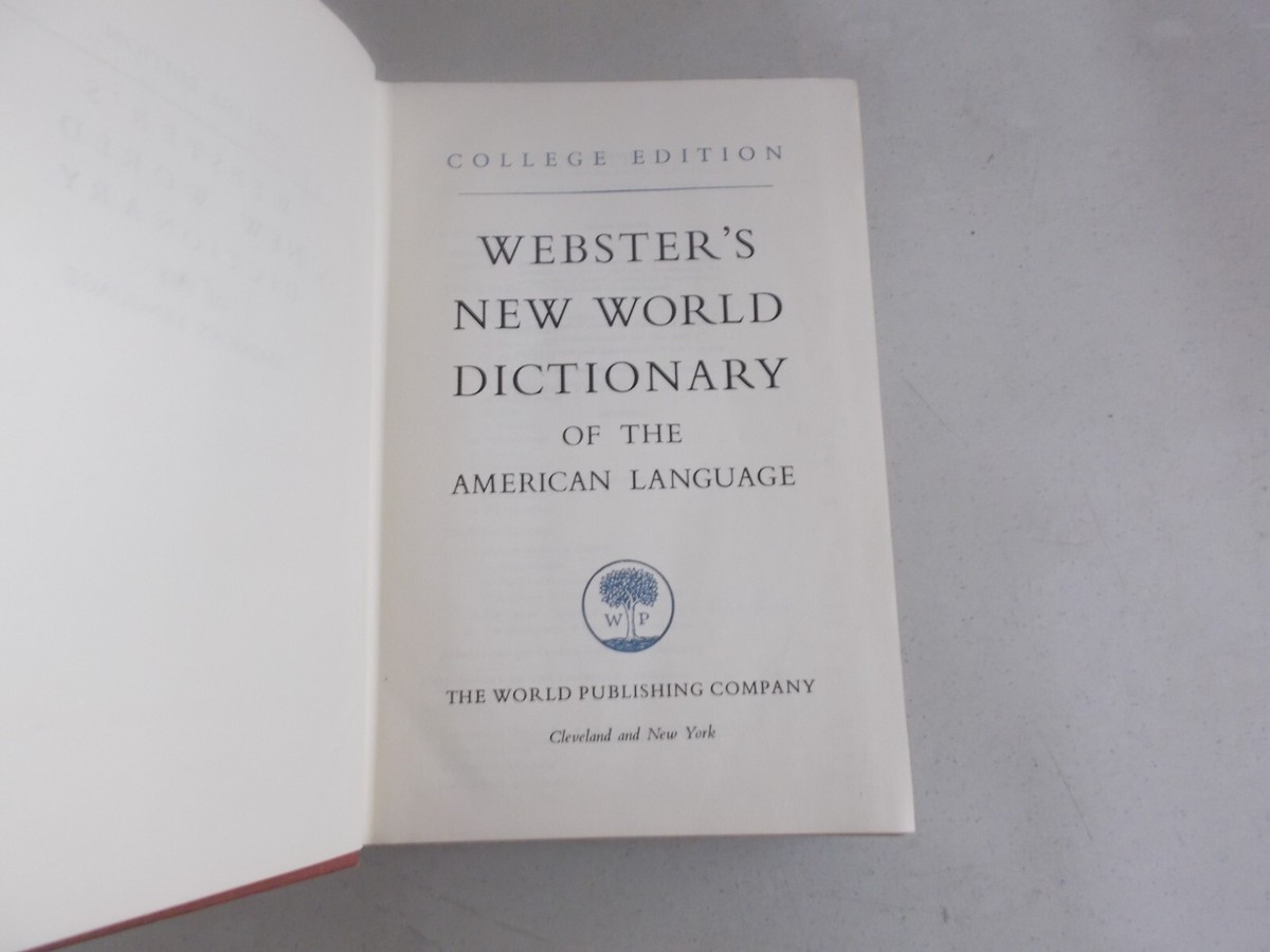1959 Webster's New World Dictionary Of The American Language