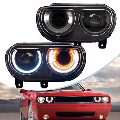 VLAND LED DRL Front Scheinwerfer Für 2008-14 Dodge Challenger SE R/T SRT
