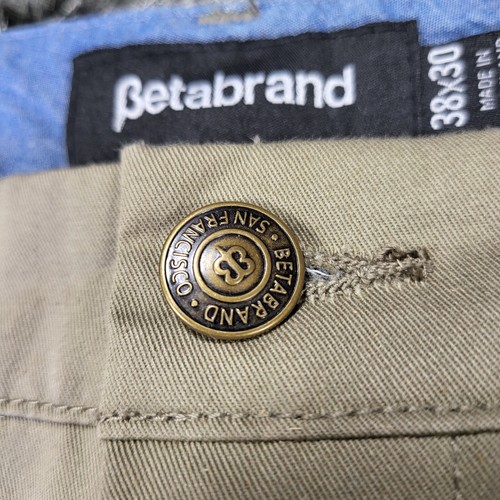 Betabrand Khaki Pants Men's 40 X 30 Beige Tan Cotton Formal Straight Leg Zip-Fly - Picture 14 of 20
